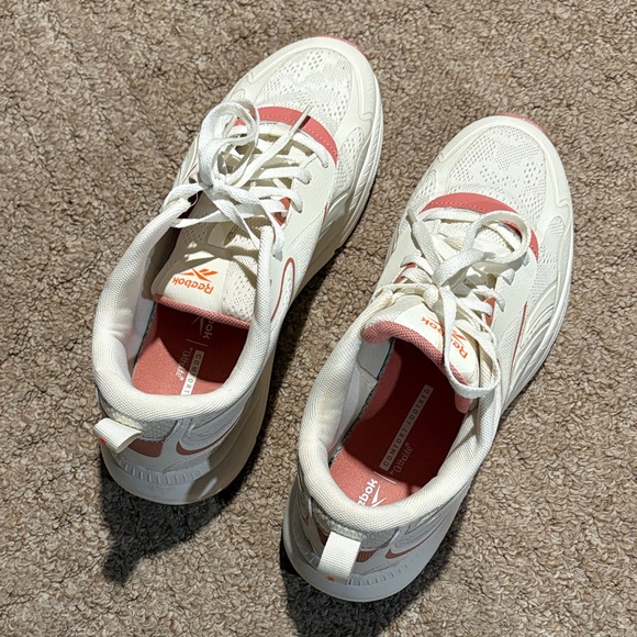 Reebok Women's Cream and Pink Sneakers - Picture 2 of 8